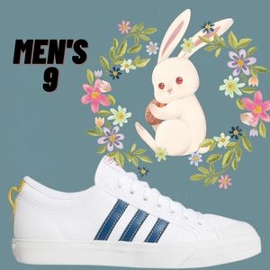 Adidas Nizza Legend Marine Blue Yellow White Canvas Men's Size 9